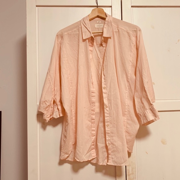 Ann Taylor Loft The Softened Shirt 👚 Pink - Picture 2 of 8